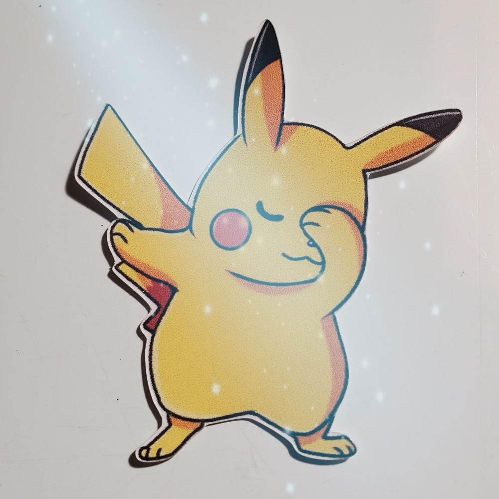 3 Pk Dabbing Pikachu Sticker Weatherproof
